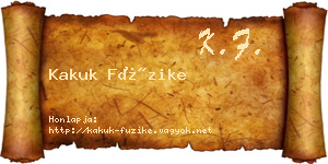 Kakuk Füzike névjegykártya